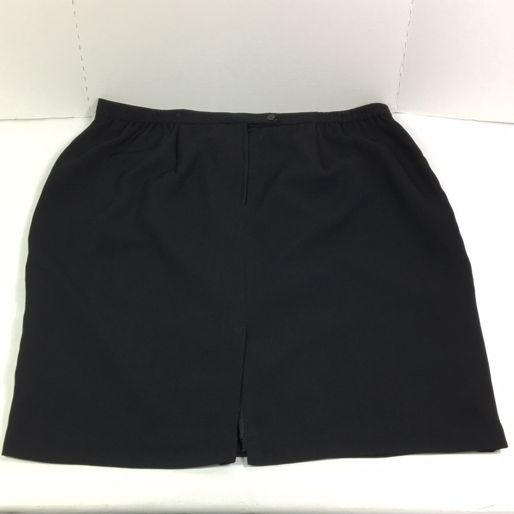 Liz Claiborne Villager Skirt Black Elastic sides Zips up Size 24W - Picture 4 of 10